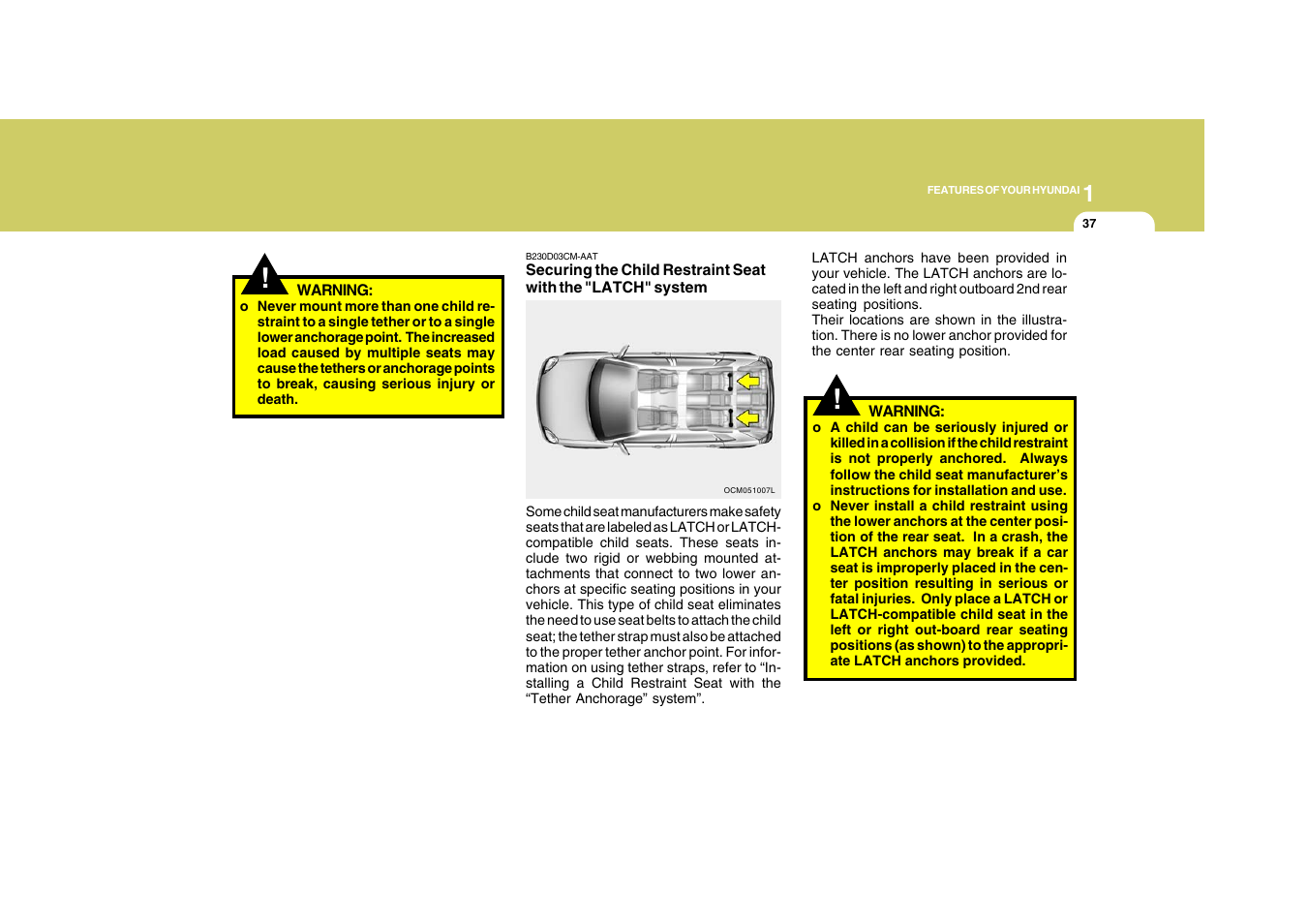 Hyundai 2008 Santa Fe User Manual | Page 49 / 355