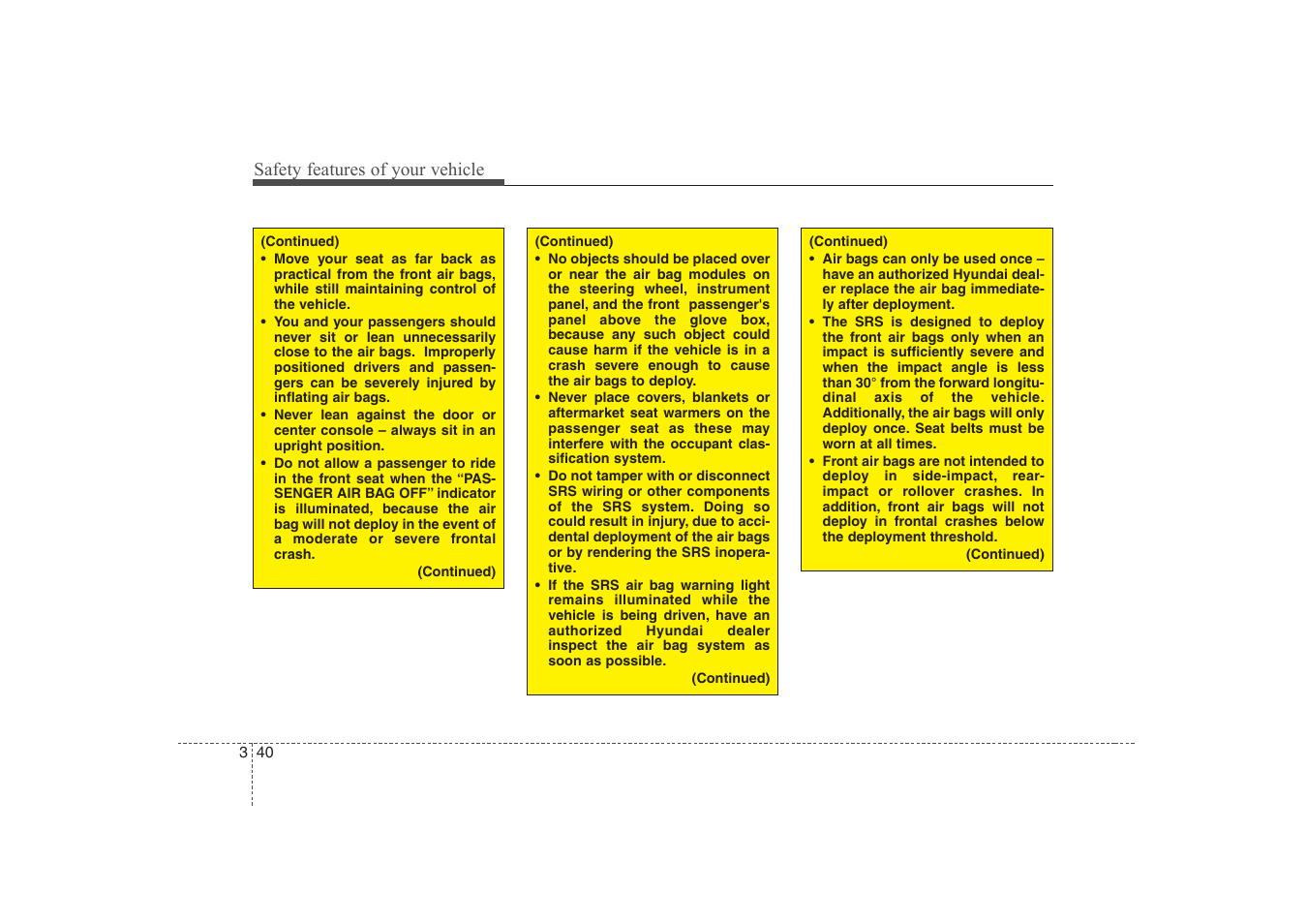 Safety features of your vehicle | Hyundai 2008 Elantra User Manual | Page 59 / 360