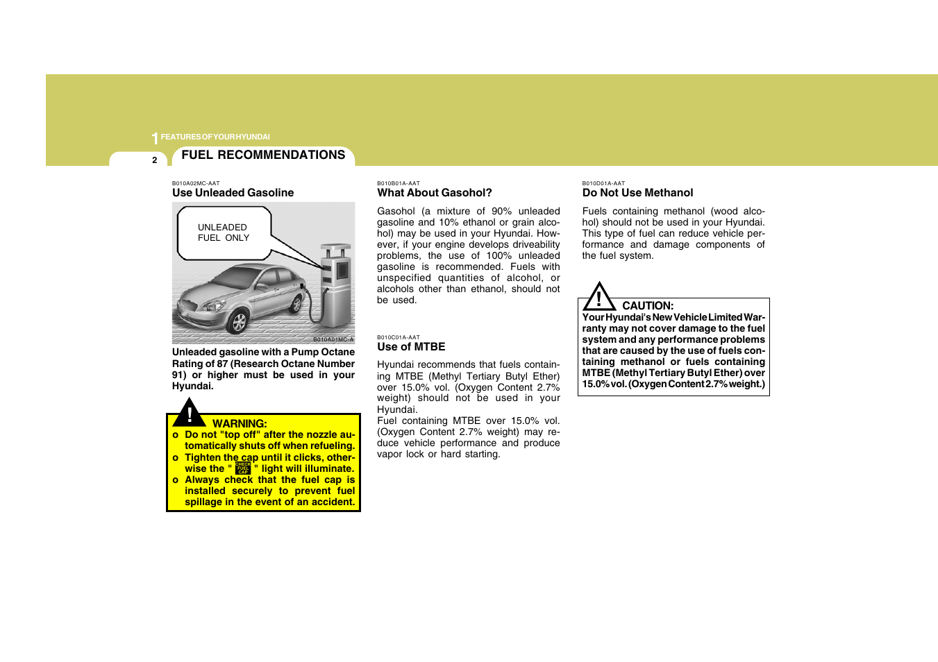 Hyundai 2008 Accent User Manual | Page 14 / 273