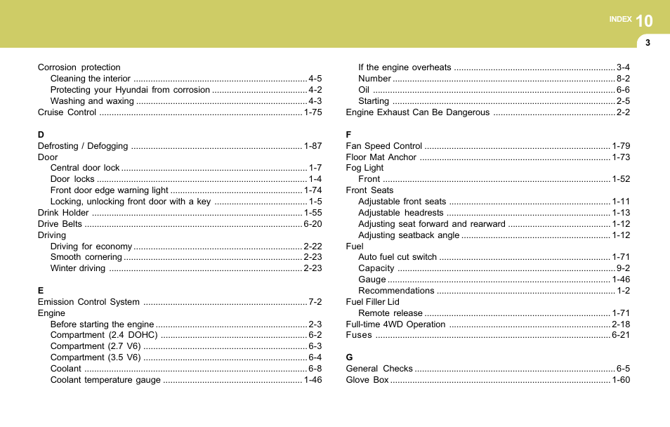 Hyundai 2004 Santa Fe User Manual | Page 249 / 253