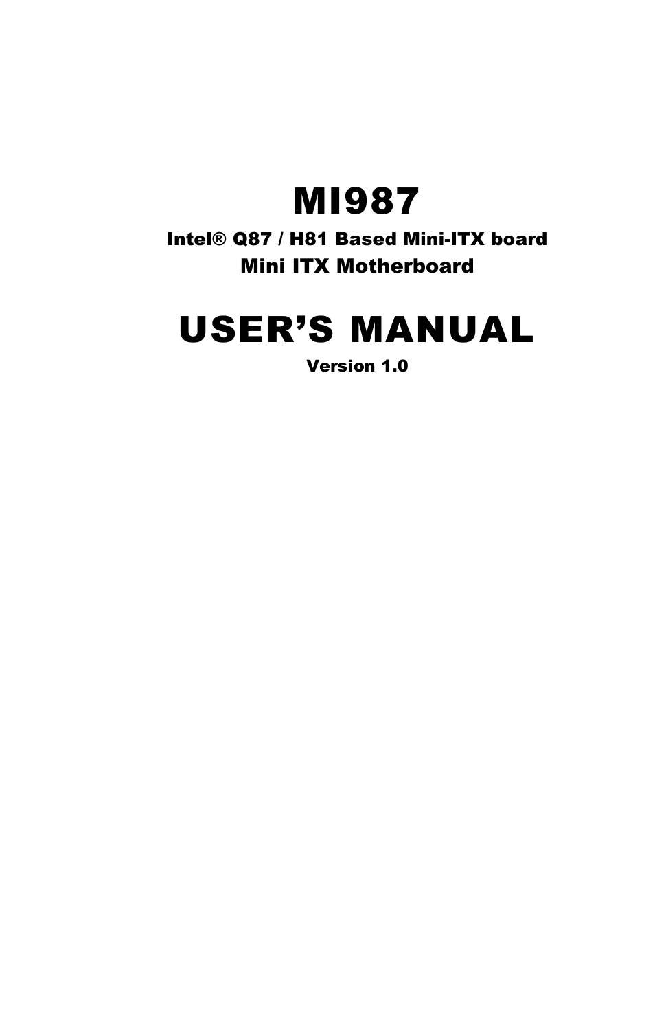 IBASE MI987 User Manual | 68 pages