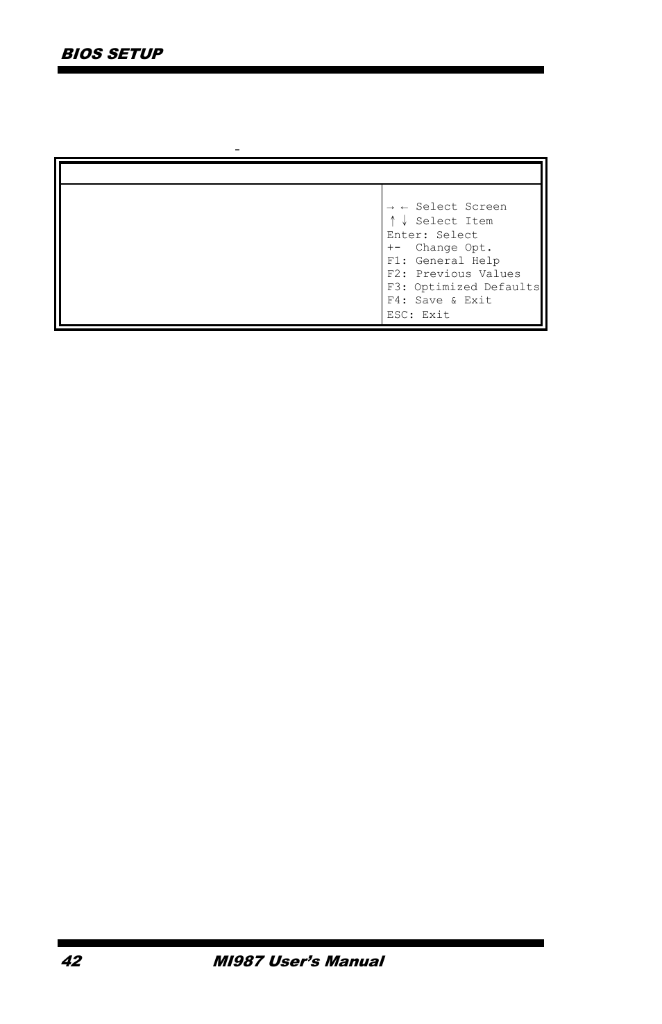 Csm parameters, Bios setup, Mi987 user’s manual | IBASE MI987 User Manual | Page 46 / 68
