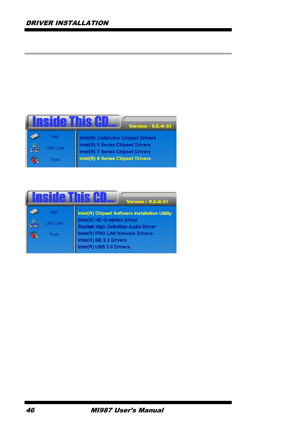 Intel chipset software installation utility | IBASE MI987 User Manual | Page 50 / 68