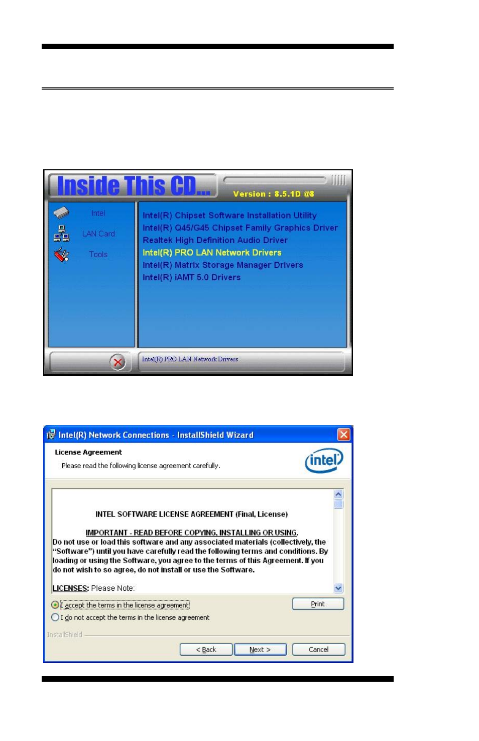 Lan drivers installation, Drivers installation, Mi950 user’s manual | IBASE MI950 User Manual | Page 52 / 68