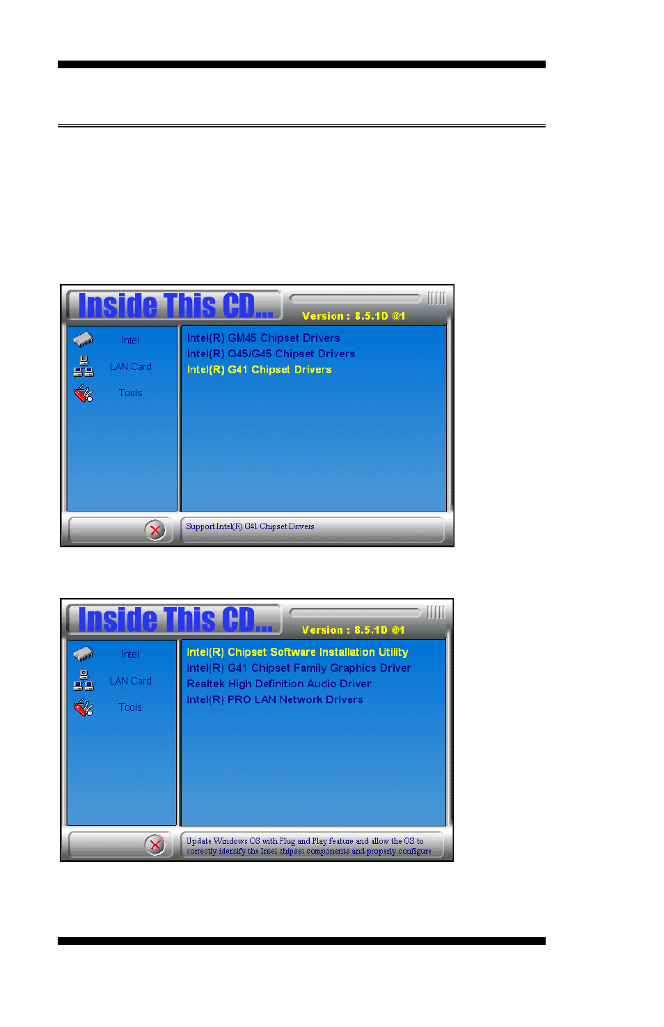 Intel chipset software installation utility | IBASE MI941 User Manual | Page 46 / 64