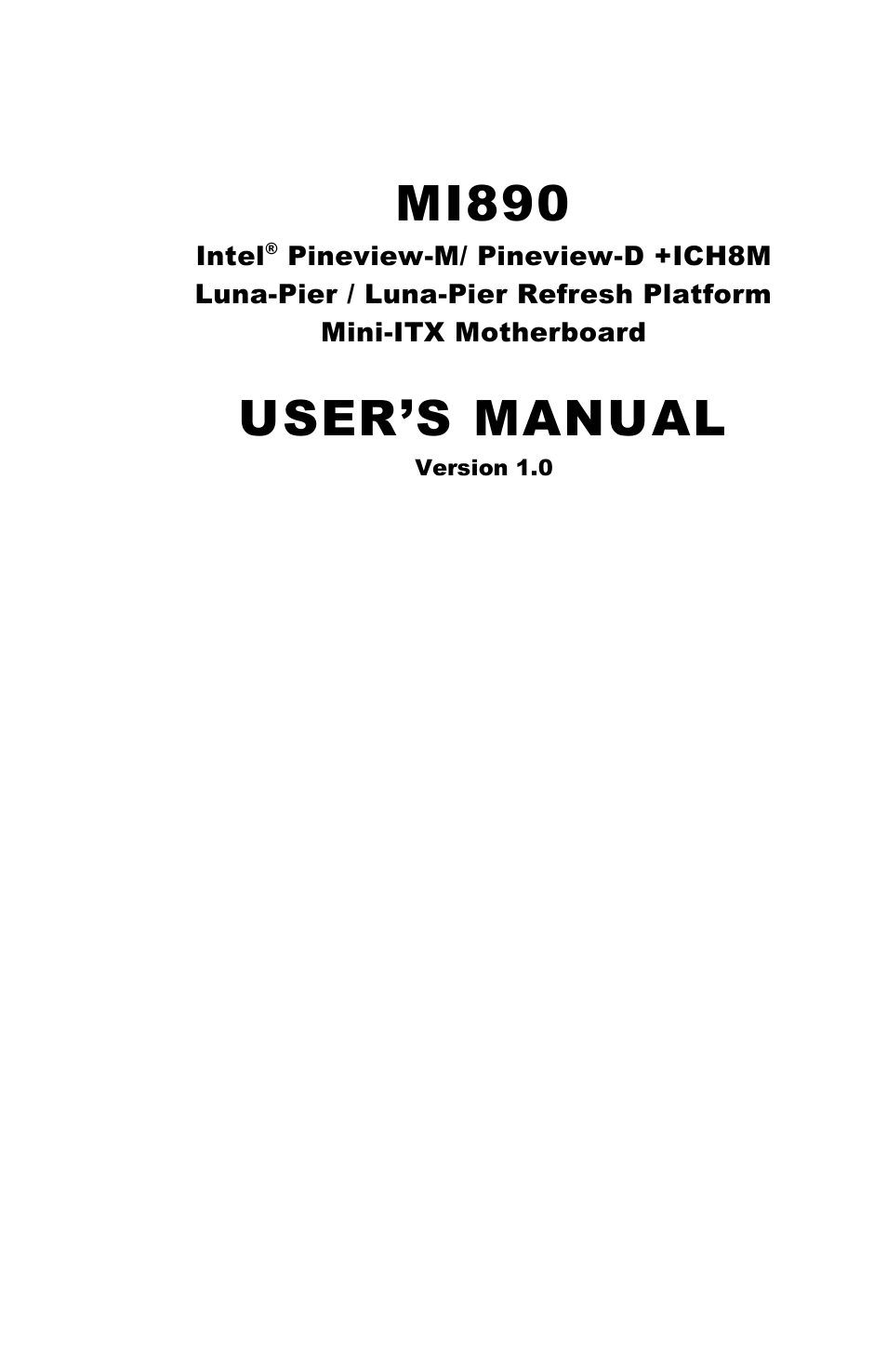 IBASE MI890 User Manual | 62 pages
