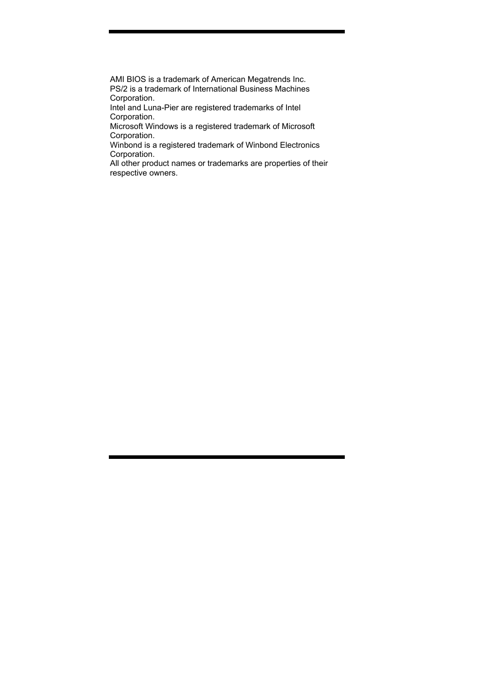 Acknowledgments | IBASE MI805 User Manual | Page 2 / 60