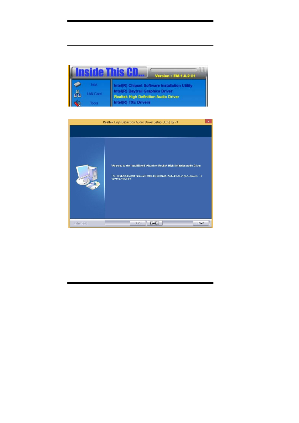 Realtek high definition audio driver installation | IBASE MI805 User Manual | Page 50 / 60