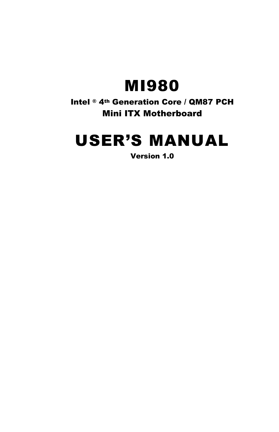 IBASE MI980 User Manual | 81 pages