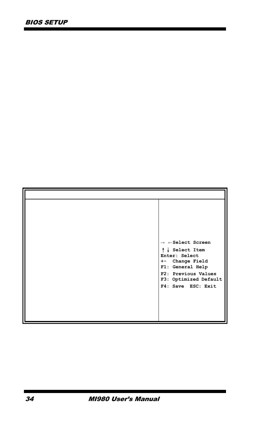 Bios setup, Mi980 user’s manual, Advanced | IBASE MI980 User Manual | Page 38 / 81