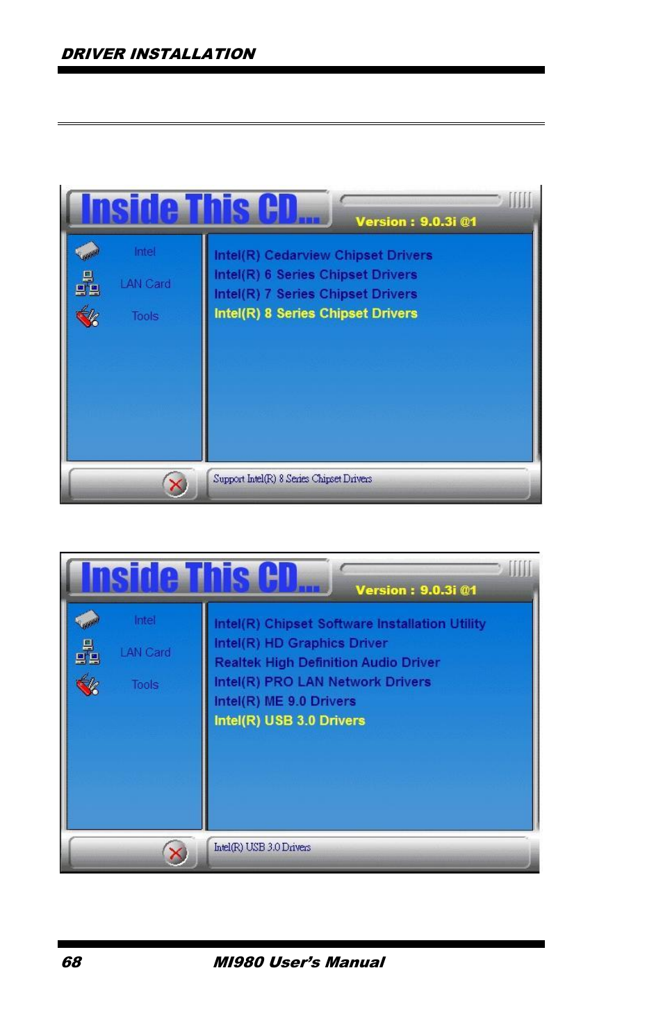 Intel® usb 3.0 drivers | IBASE MI980 User Manual | Page 72 / 81