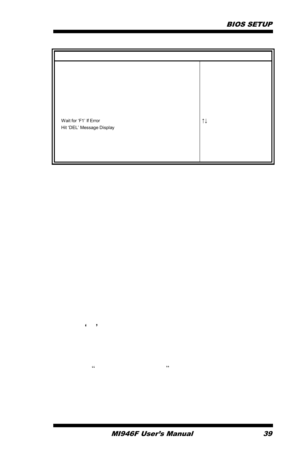 Quick boot, Quite boot, Addon rom display mode | Bootup num-lock, Ps/2 mouse support, Wait for ‘f1’ if error, Hit <del> message display, Interrupt 19 capture | IBASE MI946 User Manual | Page 43 / 78