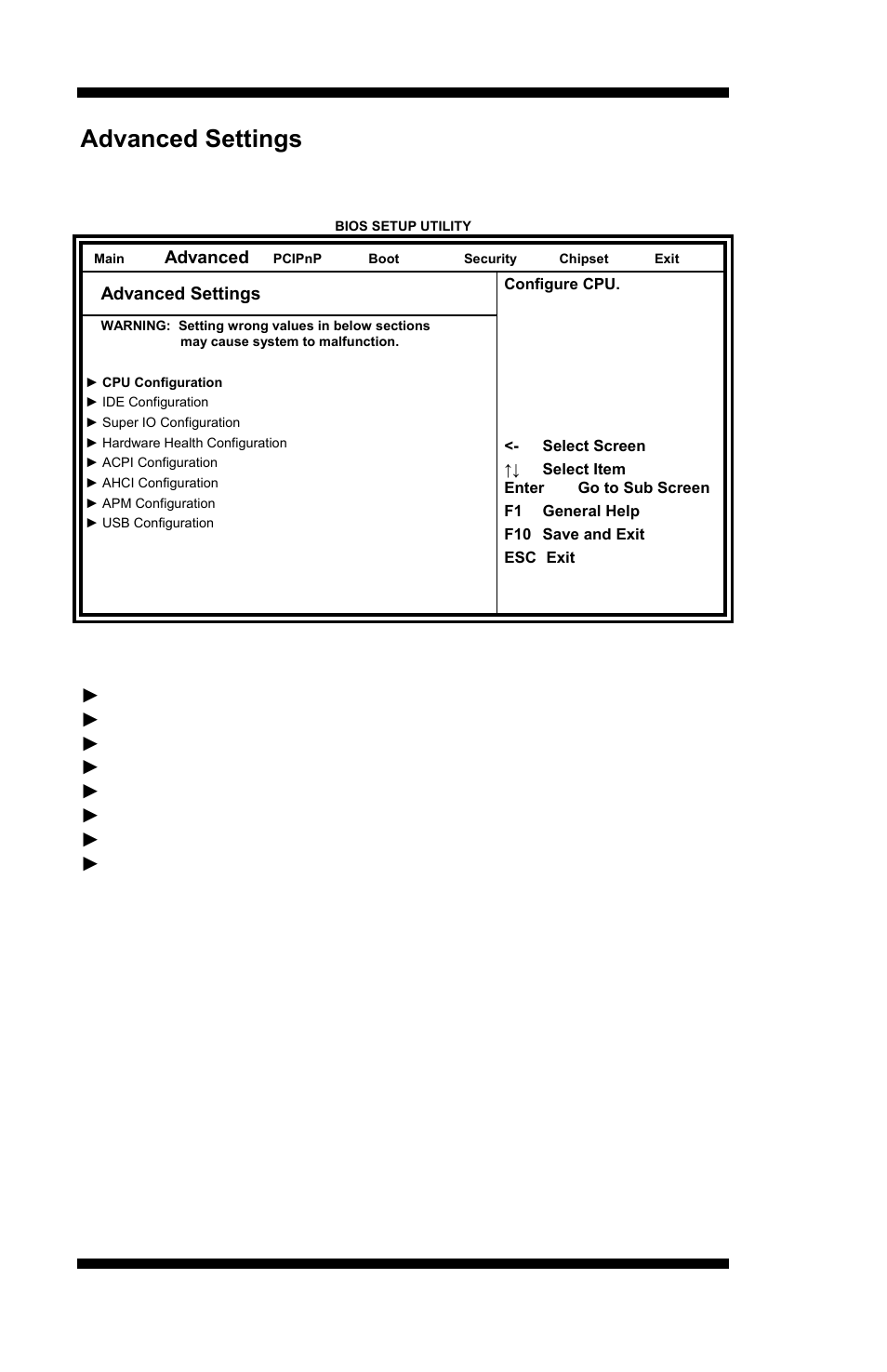 Advanced settings, Bios setup 24, Mi889 user’s manual | IBASE MI889 User Manual | Page 28 / 66