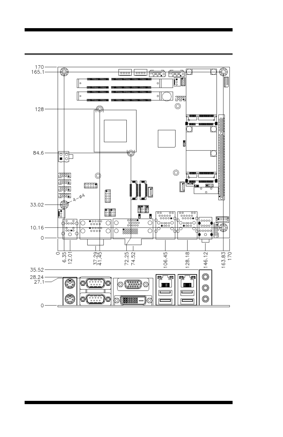 Board dimensions | IBASE MI802 User Manual | Page 8 / 62