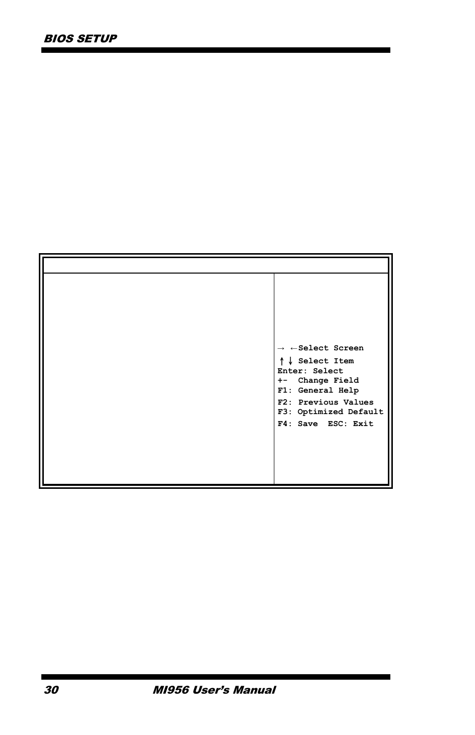 Bios setup 30, Mi956 user’s manual, Advanced | IBASE MI956 User Manual | Page 34 / 76