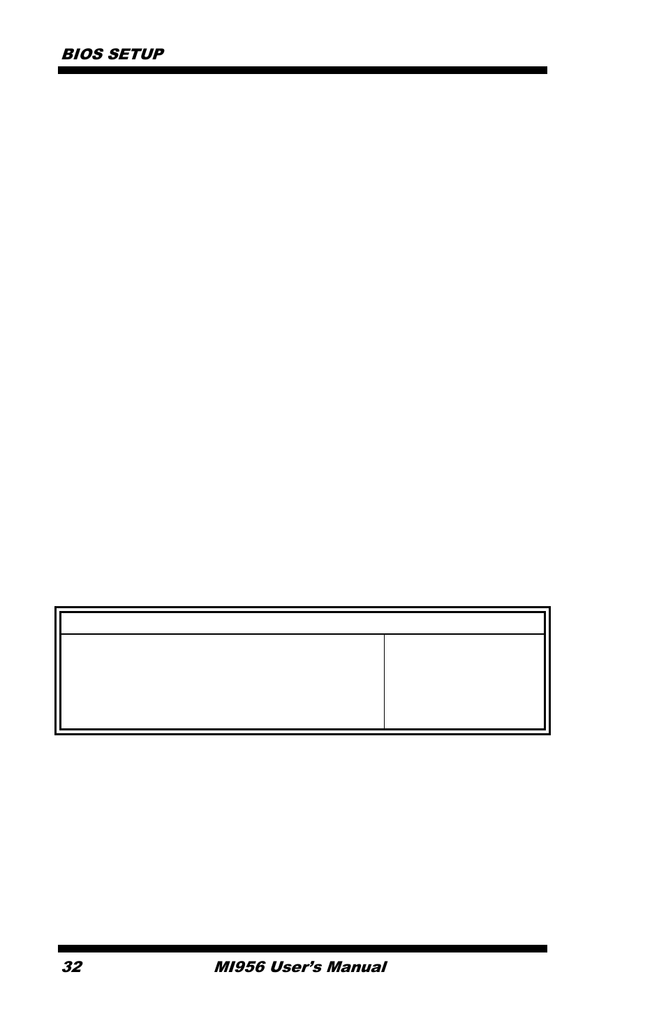 Bios setup 32, Mi956 user’s manual | IBASE MI956 User Manual | Page 36 / 76