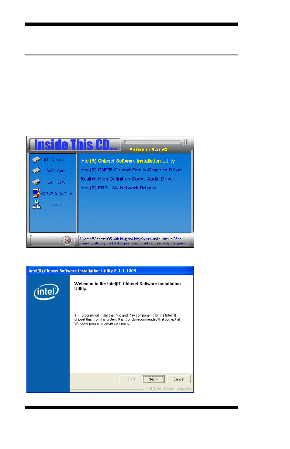 Intel chipset software installation utility, Drivers installation 50, Mi912 user’s manual | IBASE MI912 User Manual | Page 54 / 68