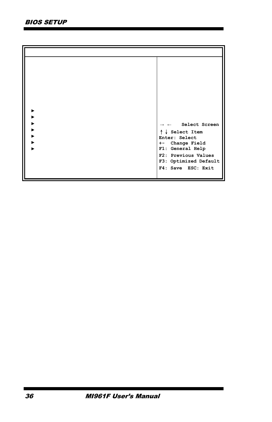 Pci express configuration, Bios setup, Mi961f user’s manual | IBASE MI961 User Manual | Page 40 / 64