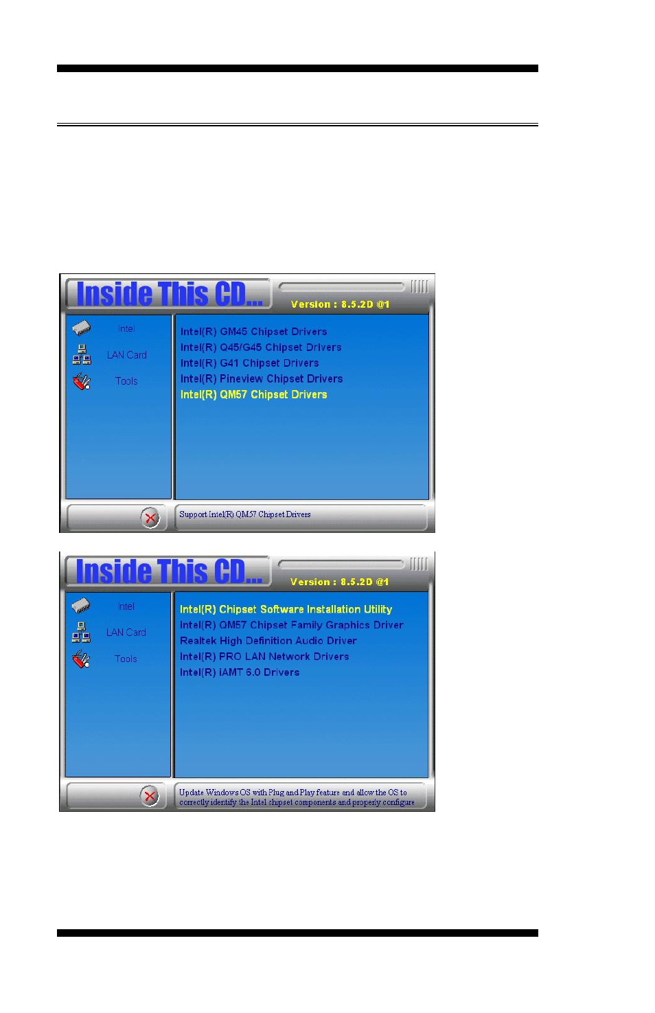 Intel chipset software installation utility | IBASE MI953 User Manual | Page 50 / 66