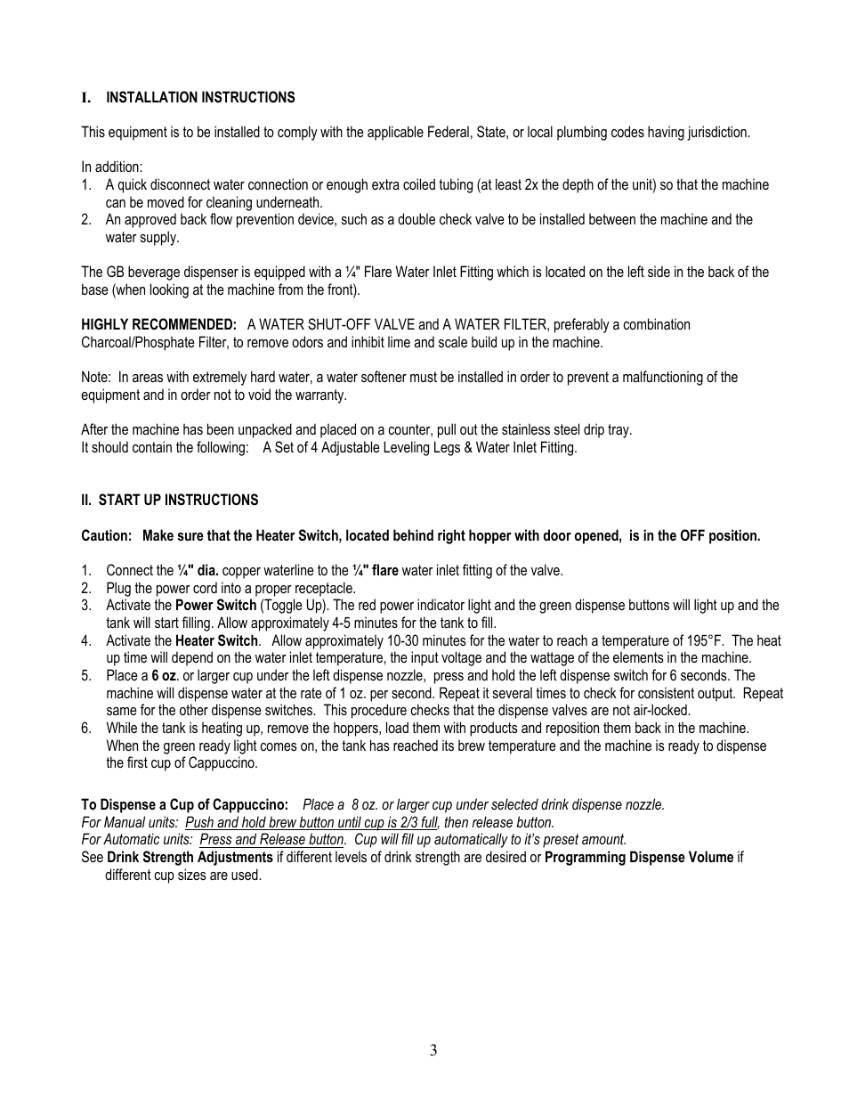 Cecilware GB1HC-CP-PC User Manual | Page 3 / 12