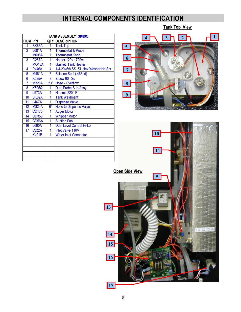 Internal components identification | Cecilware GB1HC-CP-PC User Manual | Page 8 / 12