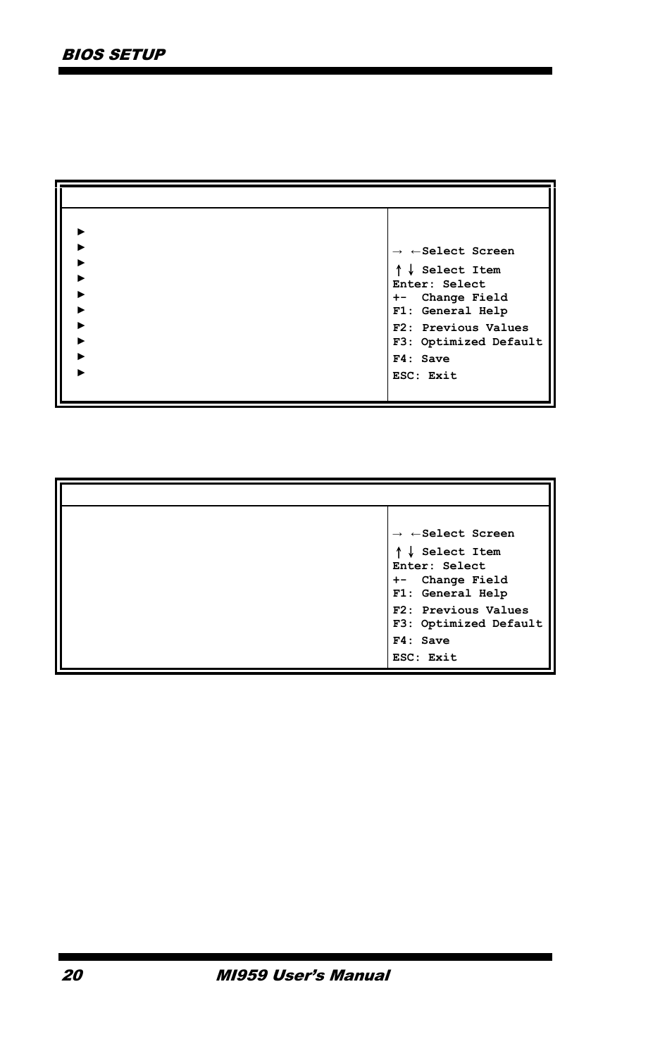 Advanced settings, Pci subsystem settings, Bios setup 20 | Mi959 user’s manual | IBASE MI959 User Manual | Page 24 / 52