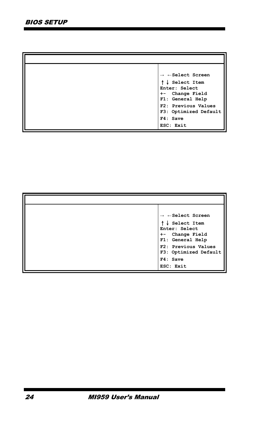 Shutdown temperature configuration, Auto power on schedule, Power-on after power failure enable or disable | Bios setup 24, Mi959 user’s manual | IBASE MI959 User Manual | Page 28 / 52