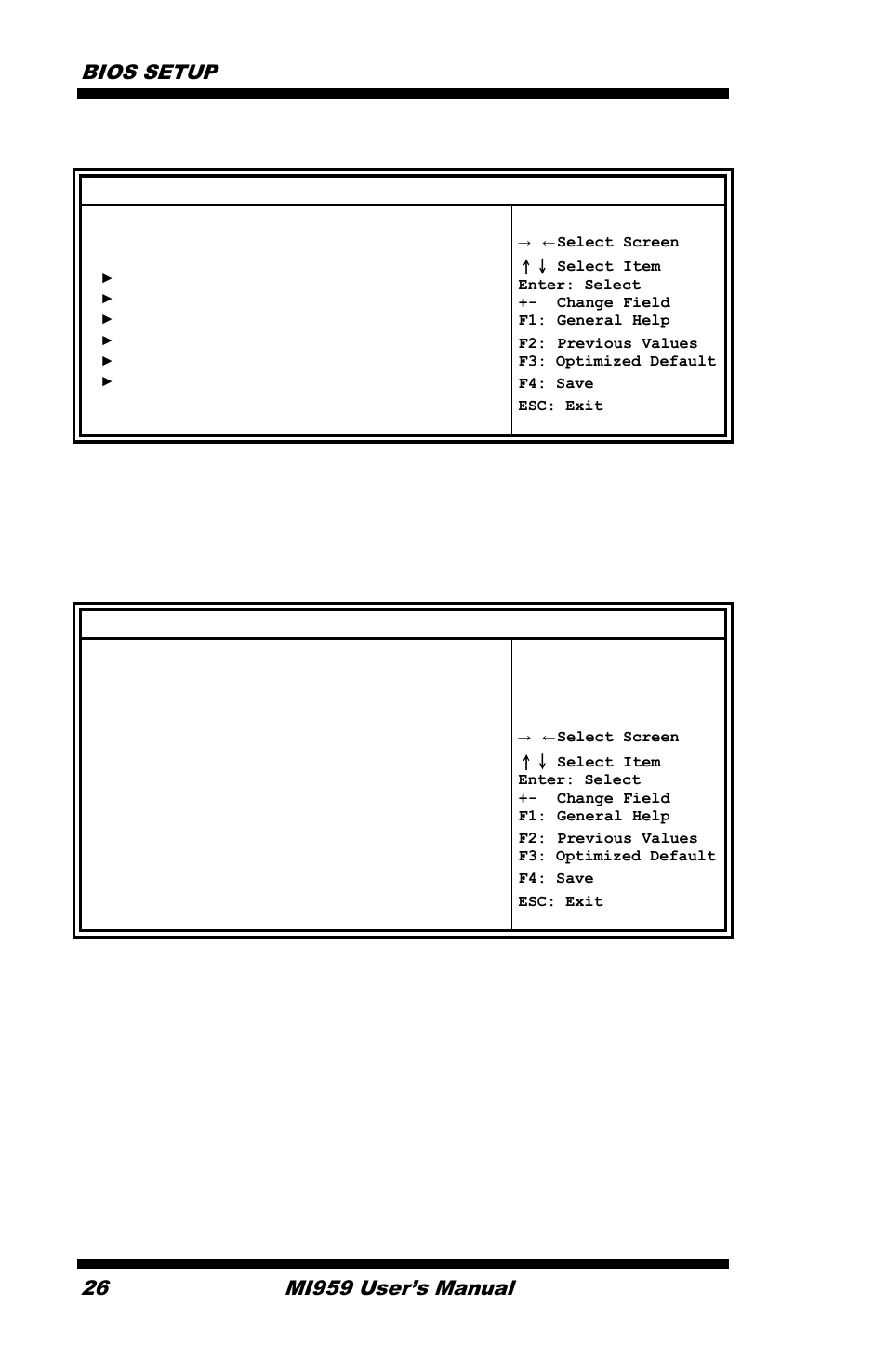 Nct6106d super io configuration, Nct6106d h/w monitor, Bios setup 26 | Mi959 user’s manual, Advanced | IBASE MI959 User Manual | Page 30 / 52