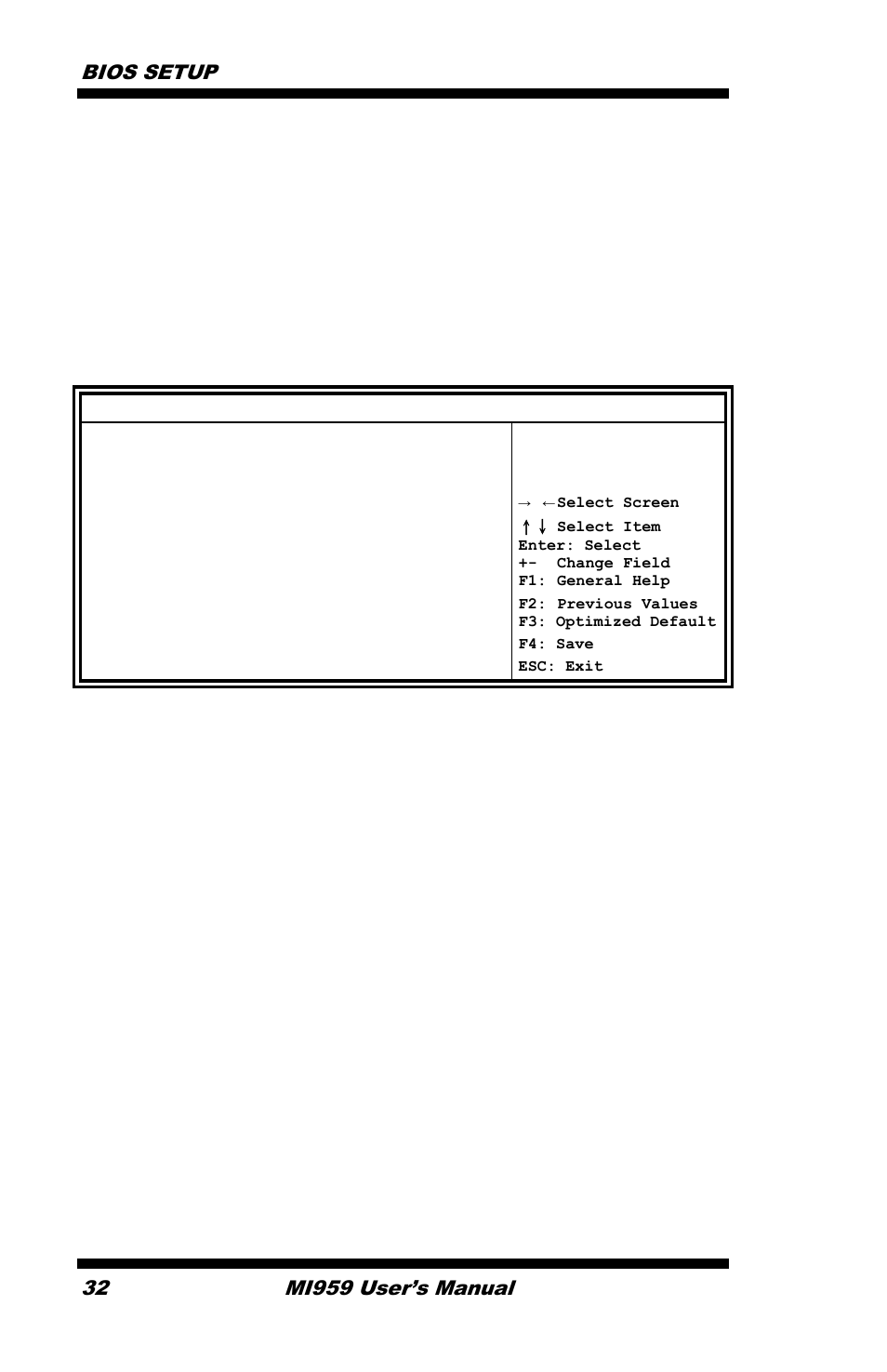 Boot option priorities sets the system boot order, Bios setup 32, Mi959 user’s manual | IBASE MI959 User Manual | Page 36 / 52