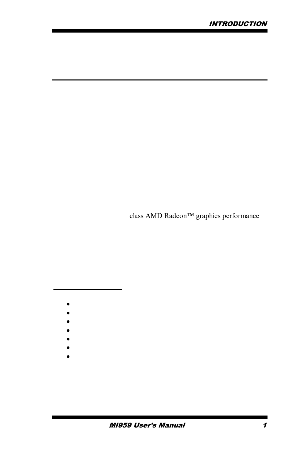 Introduction, Product description | IBASE MI959 User Manual | Page 5 / 52