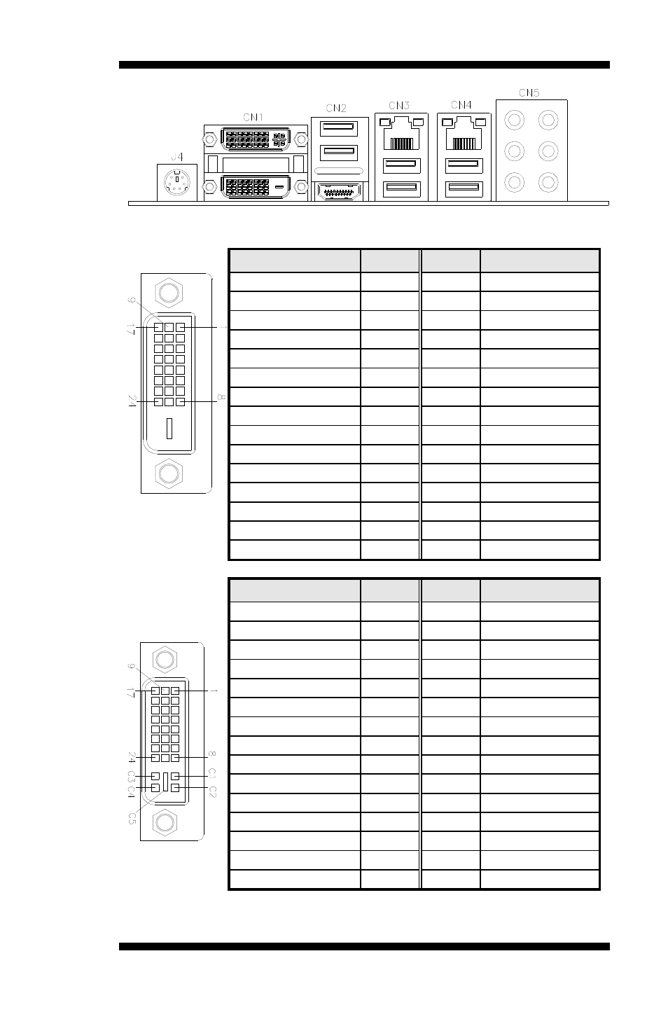 Cn1: dvi-d and dvi-i connector, Signal name pin # pin # signal name | IBASE MI952 User Manual | Page 17 / 49