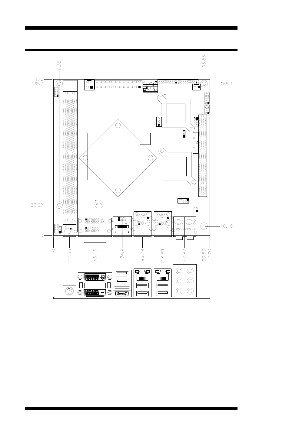 Board dimensions | IBASE MI952 User Manual | Page 8 / 49
