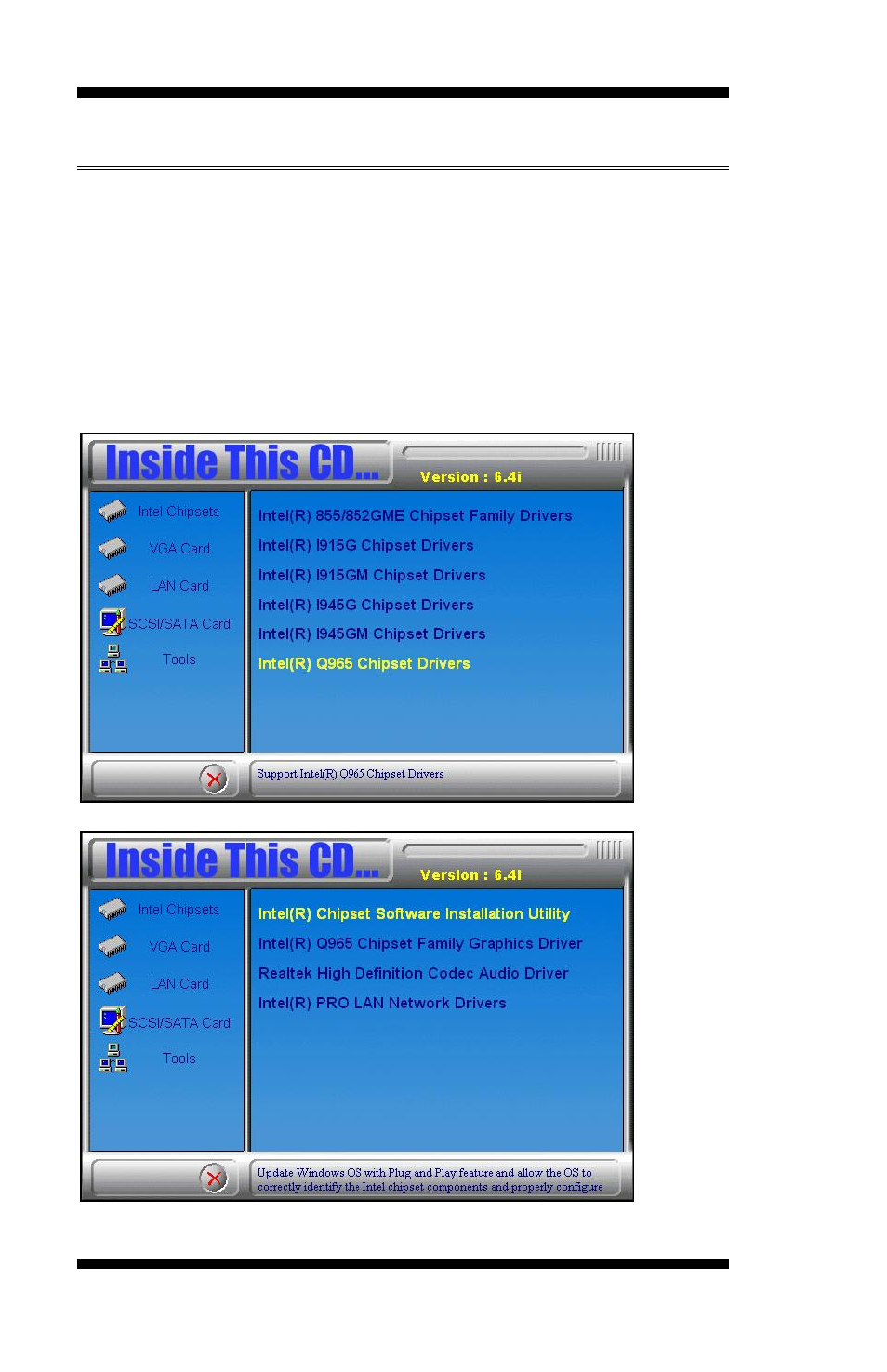 Intel q965 chipset software installation utility | IBASE MI900 User Manual | Page 50 / 64