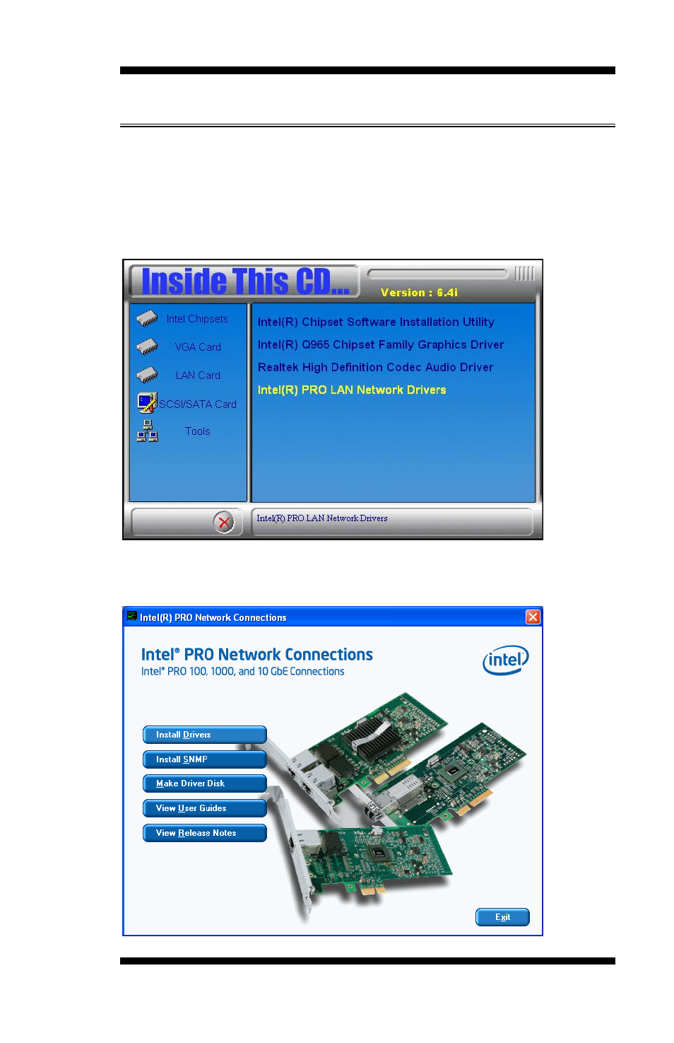 Intel lan drivers installation | IBASE MI900 User Manual | Page 55 / 64