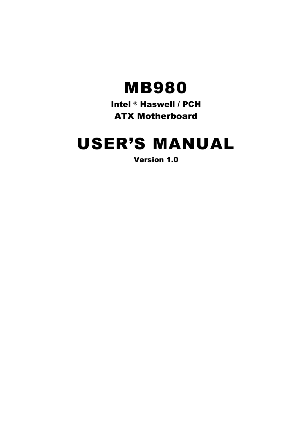 IBASE MB980 User Manual | 80 pages