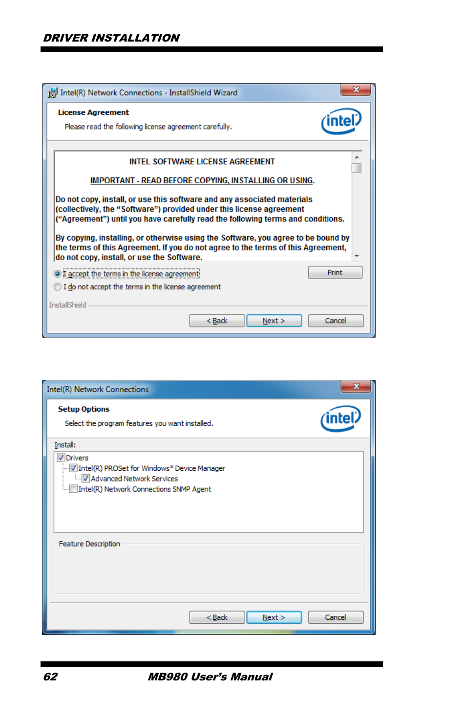Click next to to agree with the license agreement | IBASE MB980 User Manual | Page 66 / 80
