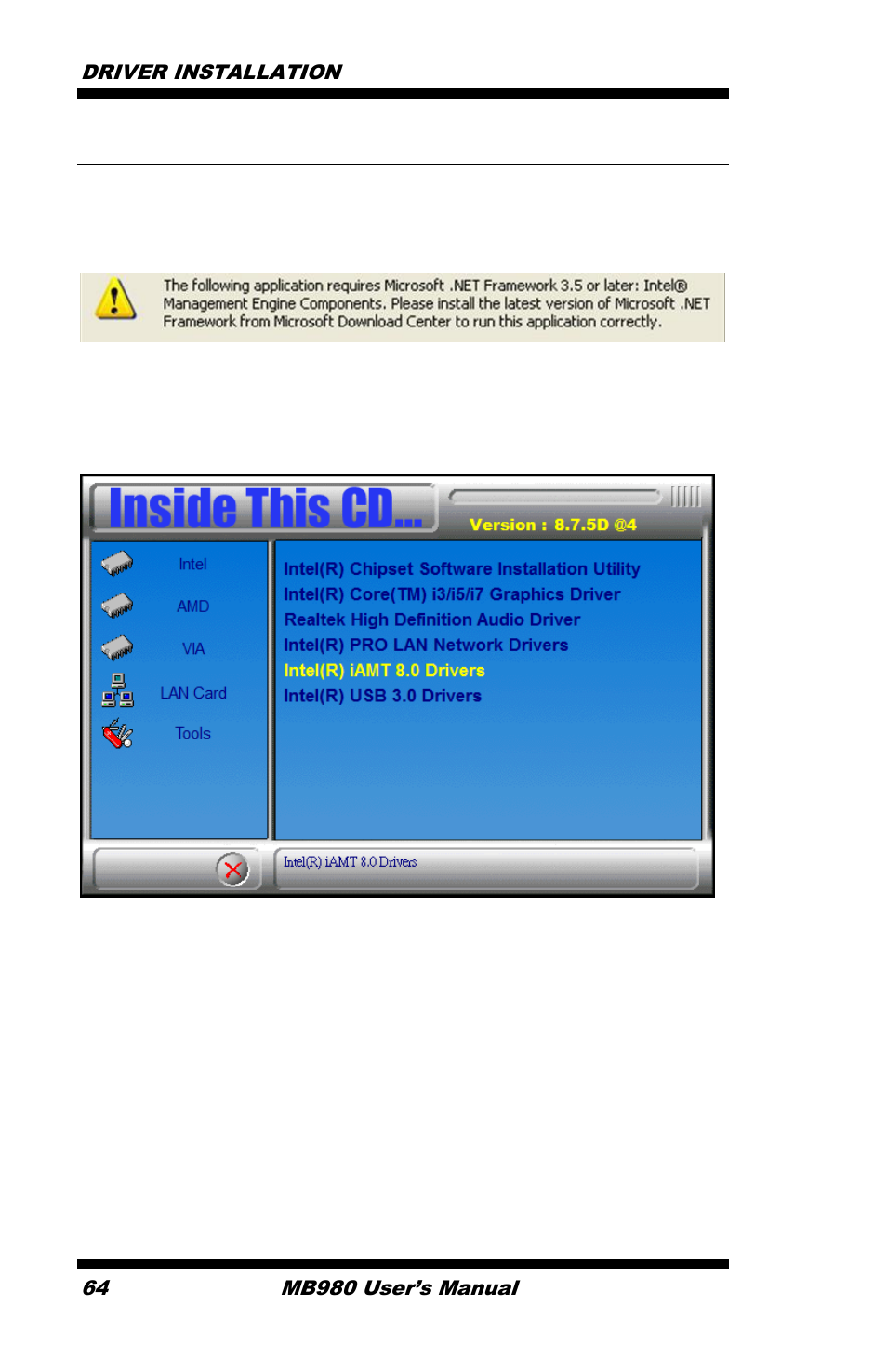 Intel® management engine interface | IBASE MB980 User Manual | Page 68 / 80