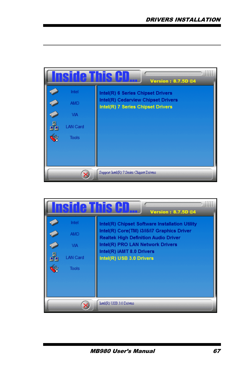 Intel® usb 3.0 drivers | IBASE MB980 User Manual | Page 71 / 80