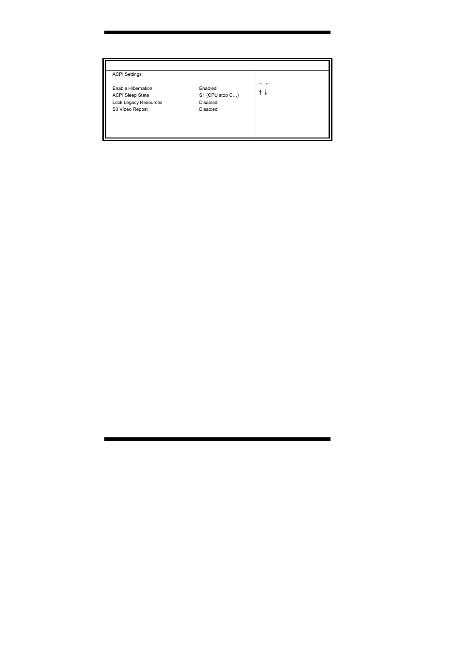 Acpi settings, S3 video repost enable or disable s3 video repost, Bios setup | Mb960 user’s manual | IBASE MB960 User Manual | Page 30 / 65