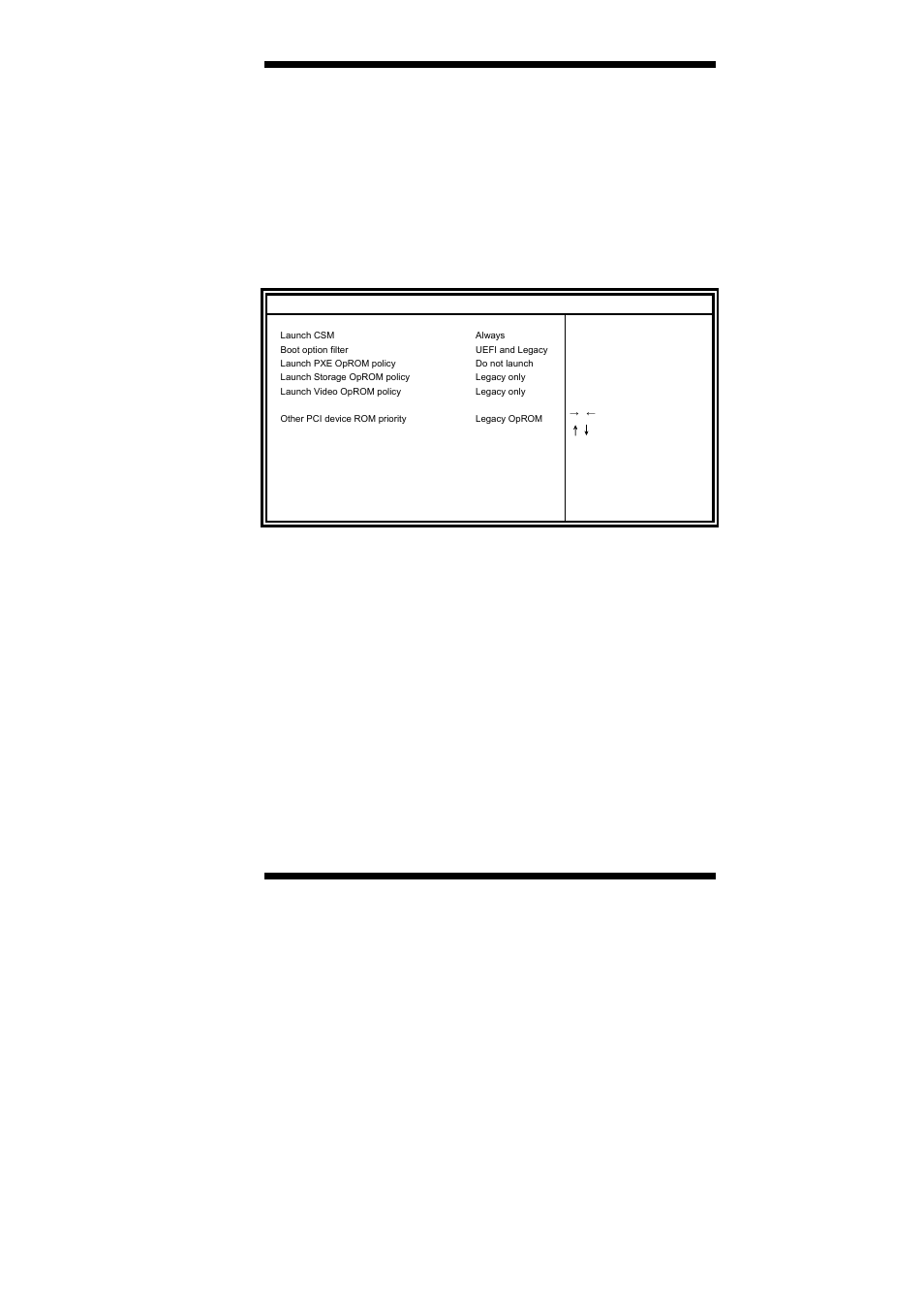 Csm parameters, Boot option priorities sets the system boot order | IBASE MB960 User Manual | Page 47 / 65