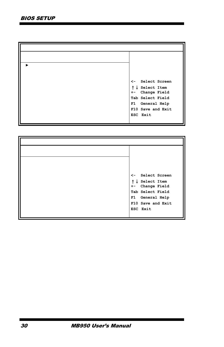 Bios setup, Mb950 user’s manual | IBASE MB950 User Manual | Page 34 / 65