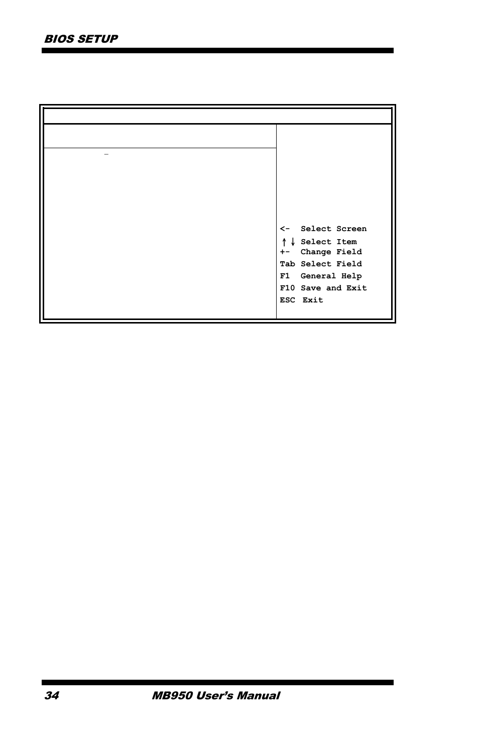 Bios setup, Mb950 user’s manual | IBASE MB950 User Manual | Page 38 / 65