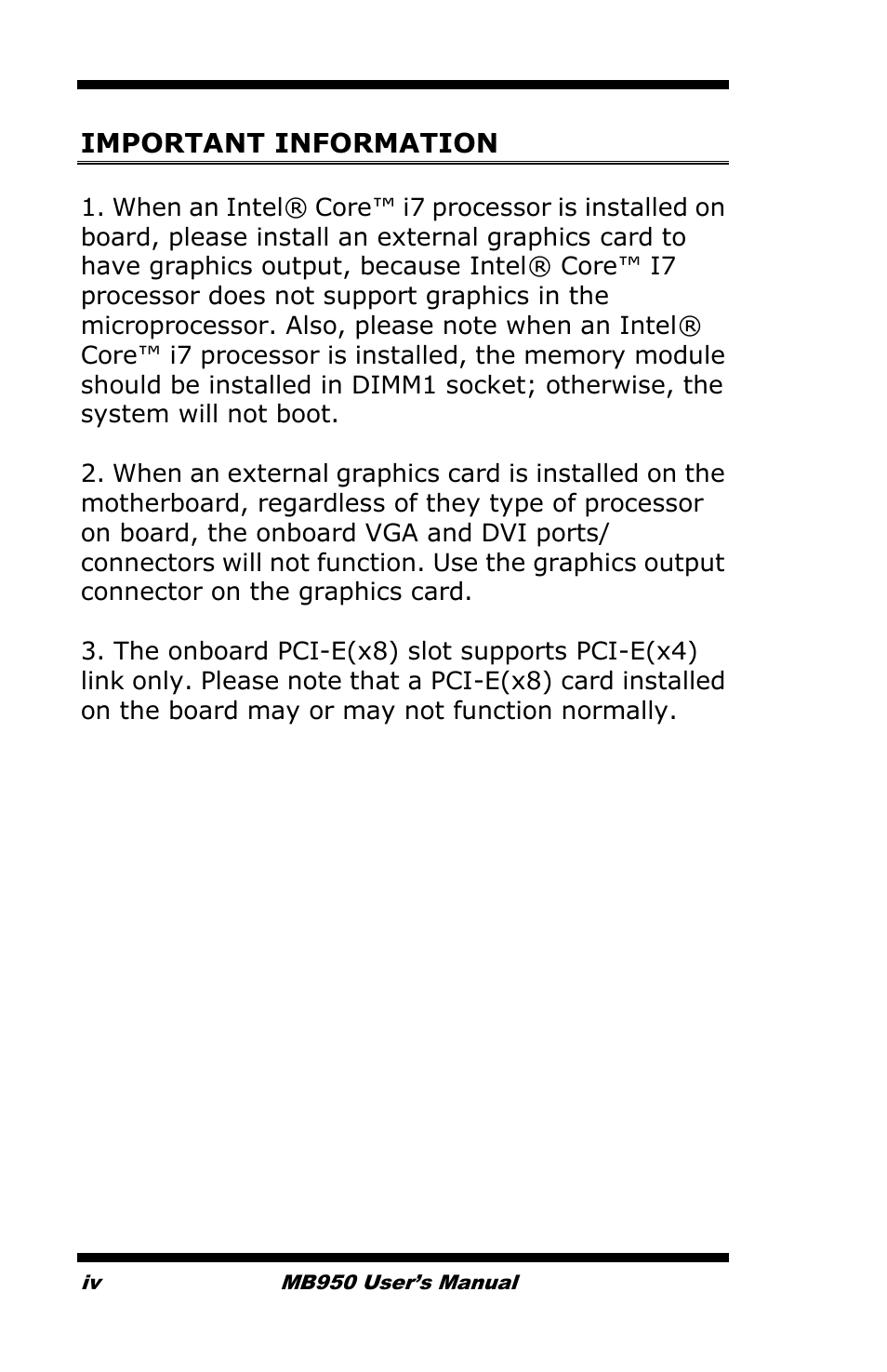 IBASE MB950 User Manual | Page 4 / 65