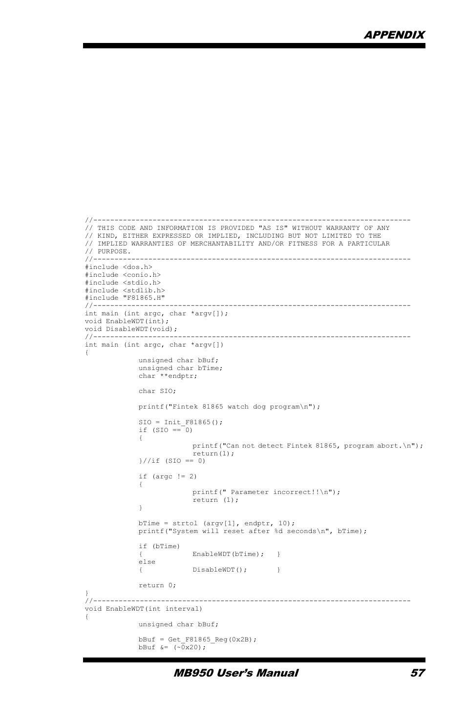 C. watchdog timer configuration | IBASE MB950 User Manual | Page 61 / 65