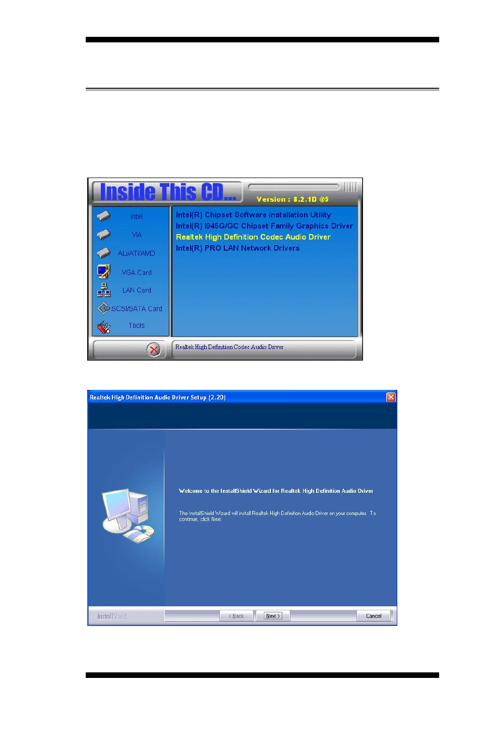 Realtek high definition codec audio driver | IBASE MB900 User Manual | Page 57 / 64