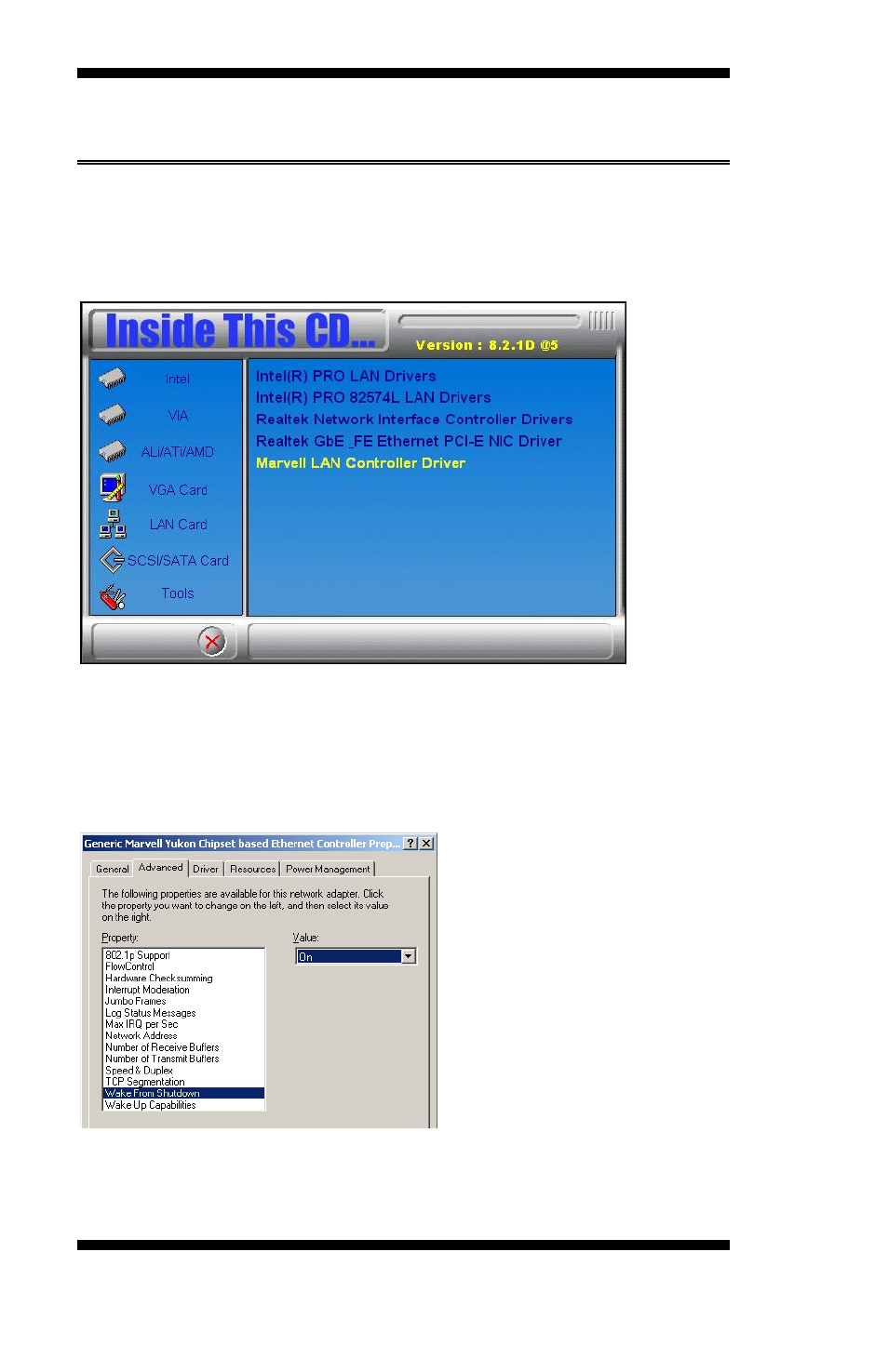 Marvell 88e8052 lan drivers installation, Drivers installation | IBASE MB900 User Manual | Page 58 / 64