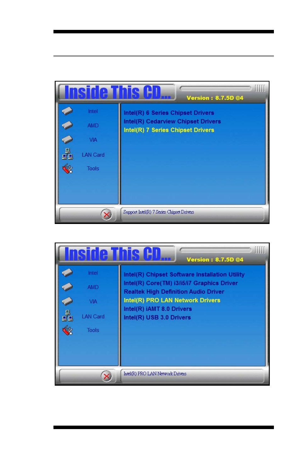 Lan drivers installation | IBASE MB961 User Manual | Page 63 / 78