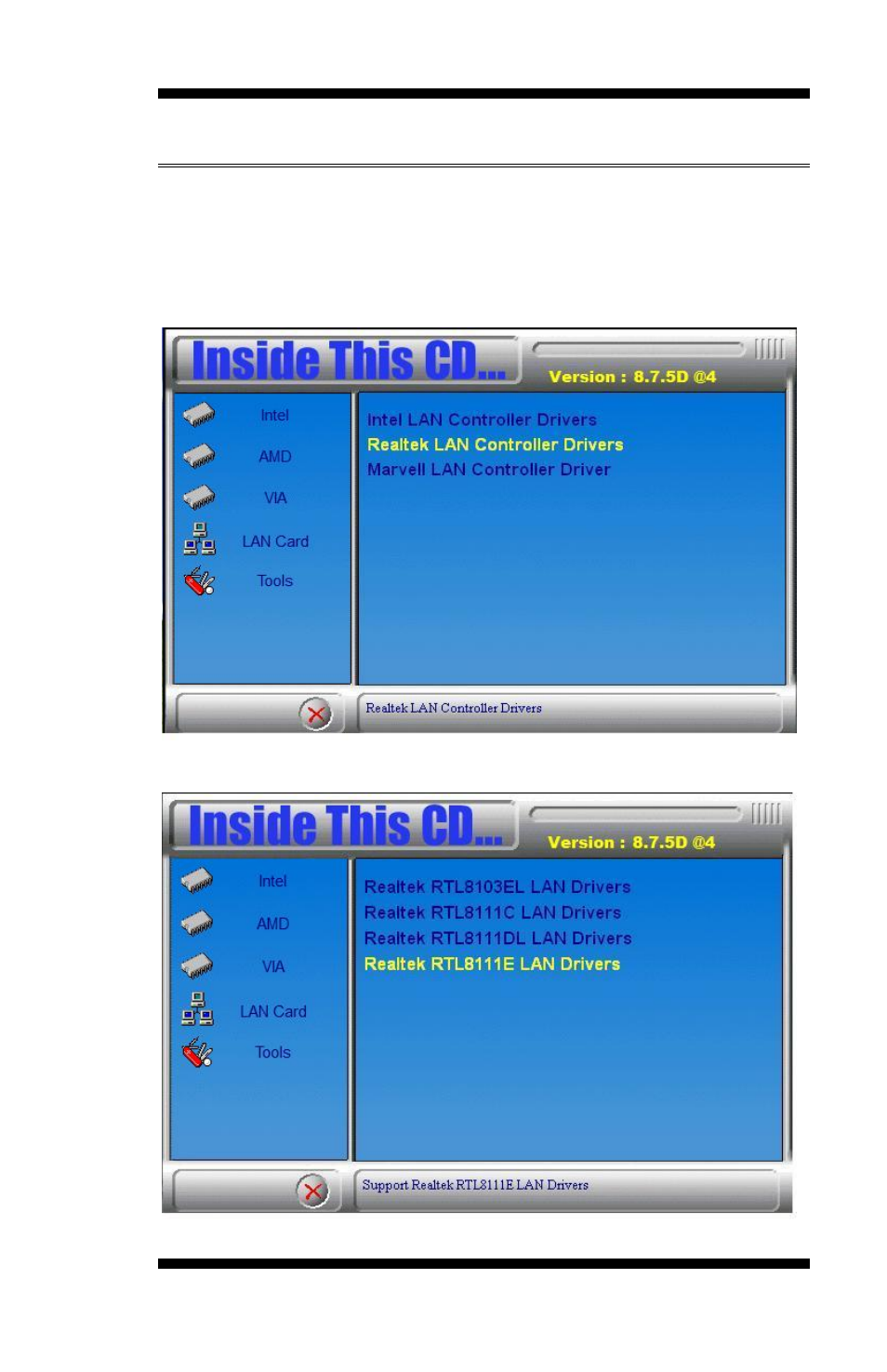 Realtek lan controller drivers installation | IBASE MB961 User Manual | Page 65 / 78