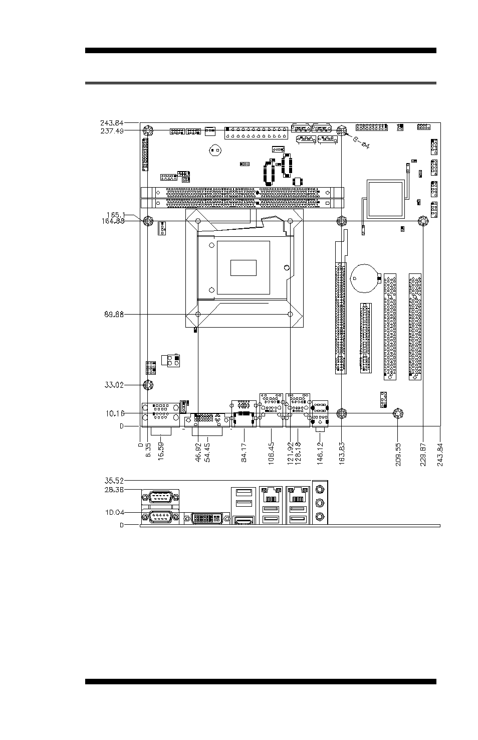 Board dimensions | IBASE MB961 User Manual | Page 9 / 78