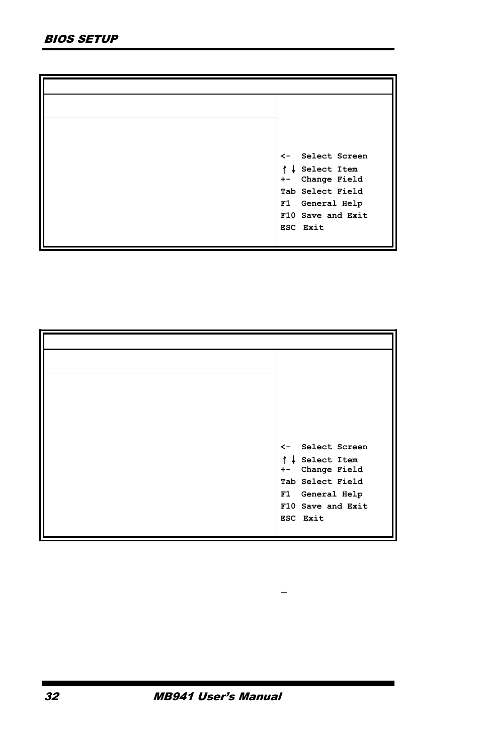 Bios setup 32, Mb941 user’s manual | IBASE MB941 User Manual | Page 36 / 70